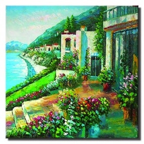 Tranh in Canvas sơn Phố Biển